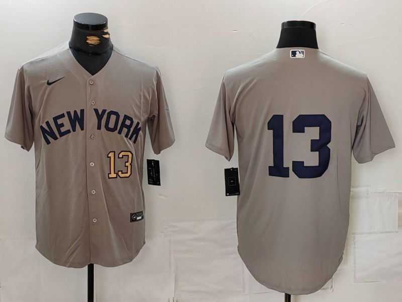 Men New York Yankees #13 No Name Grey Game 2024 Nike MLB Jersey style 8141->new york yankees->MLB Jersey